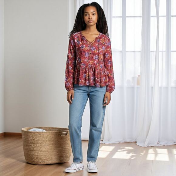Medium Boho Floral Blouse - Picture 1 of 10